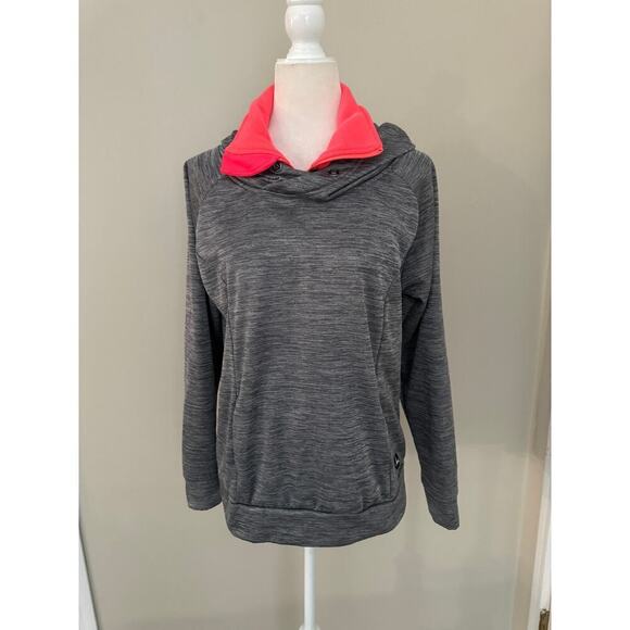 Women's John Deere Gray and Orange Hooded Sweatshirt - Size Medium - Picture 1 of 6